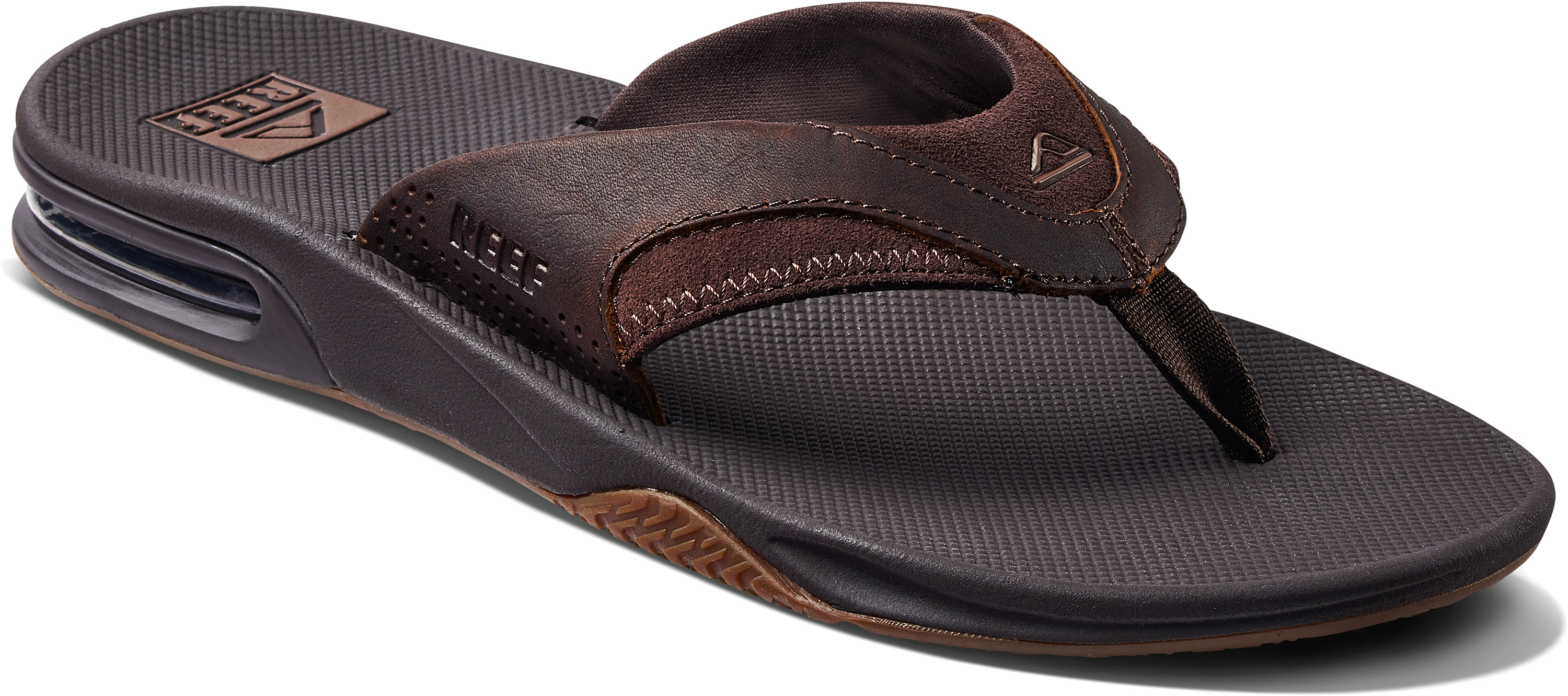 Reef leather fanning online flip flops