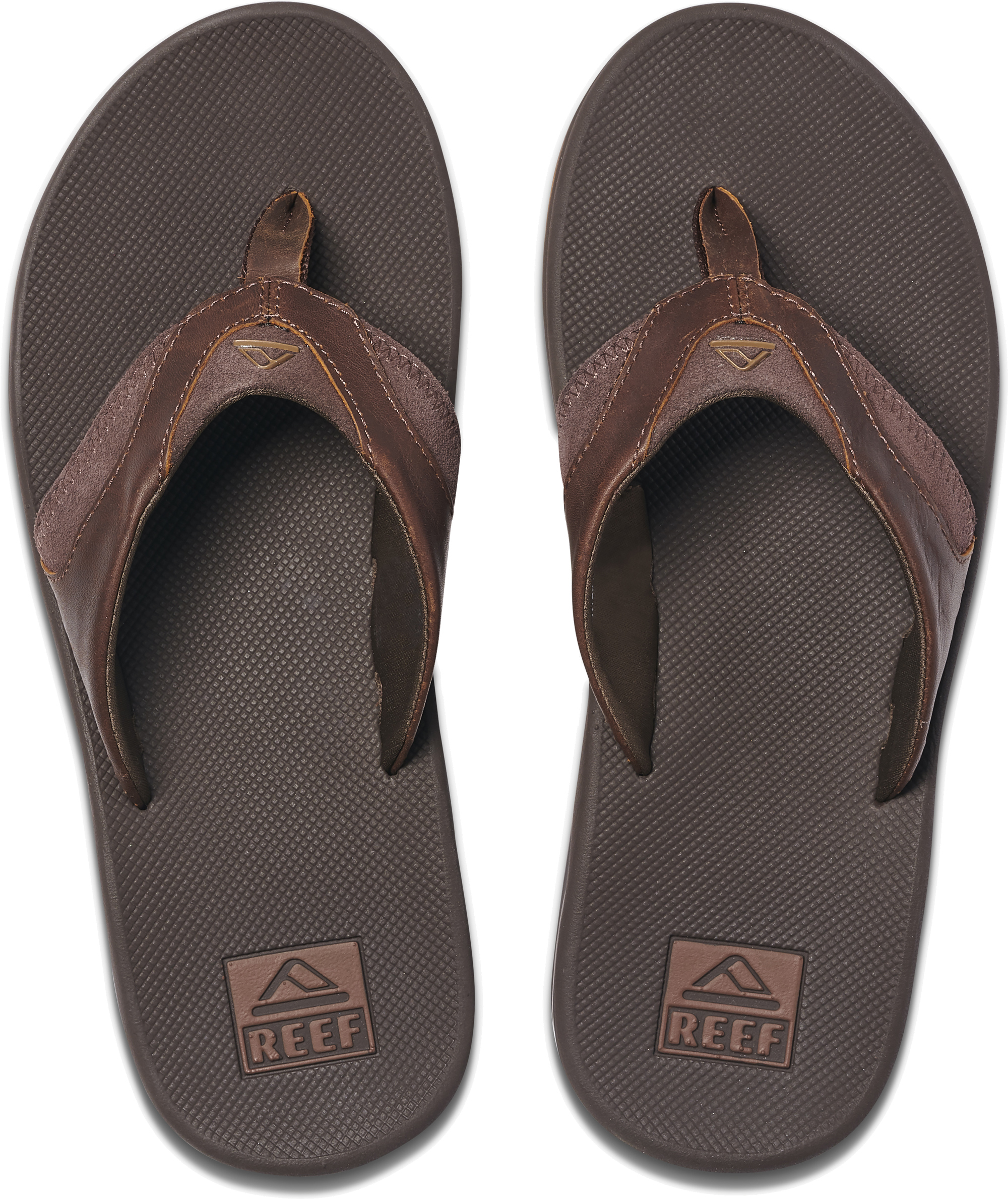 mens reef brown leather flip flops