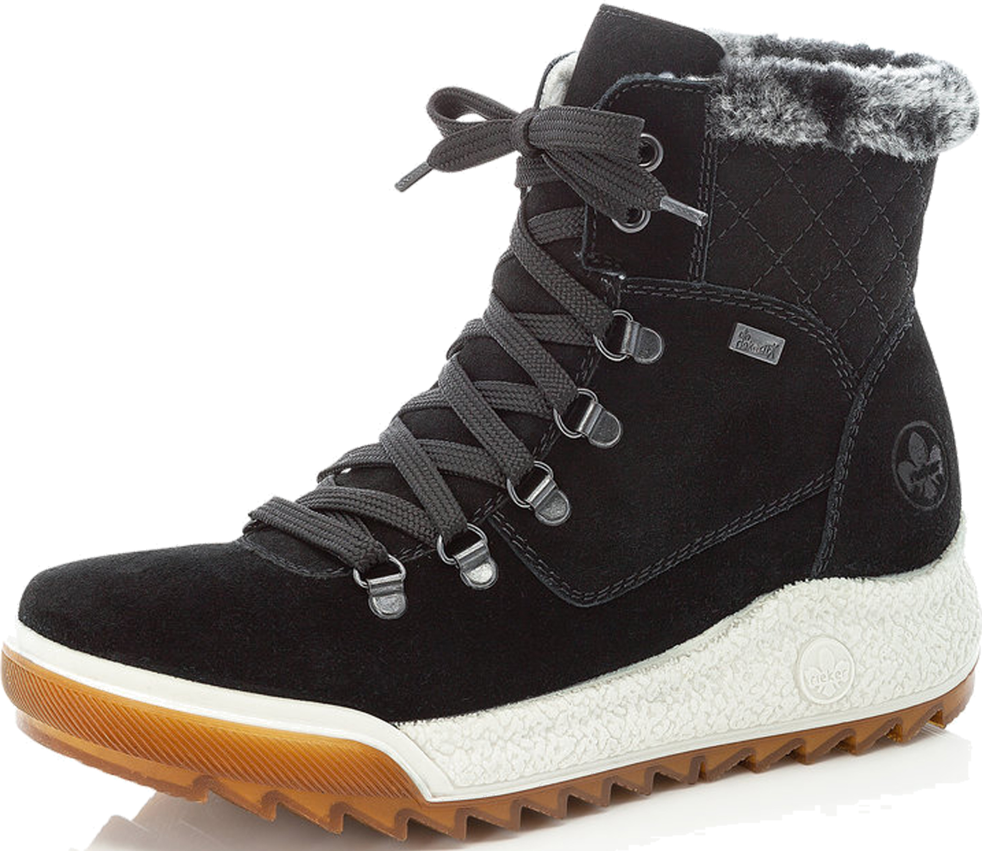 Rieker Black Saw Tooth Sole D Ring Suede Hiker size 6 7