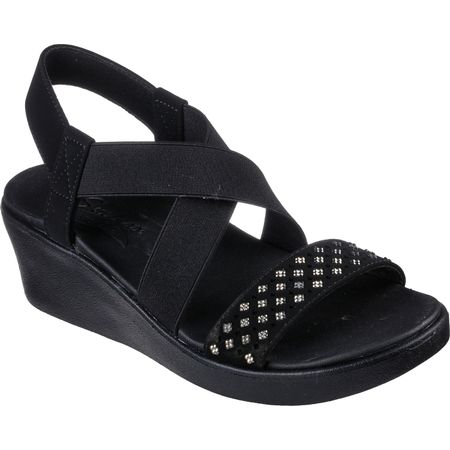 Skechers black wedge on sale sandals