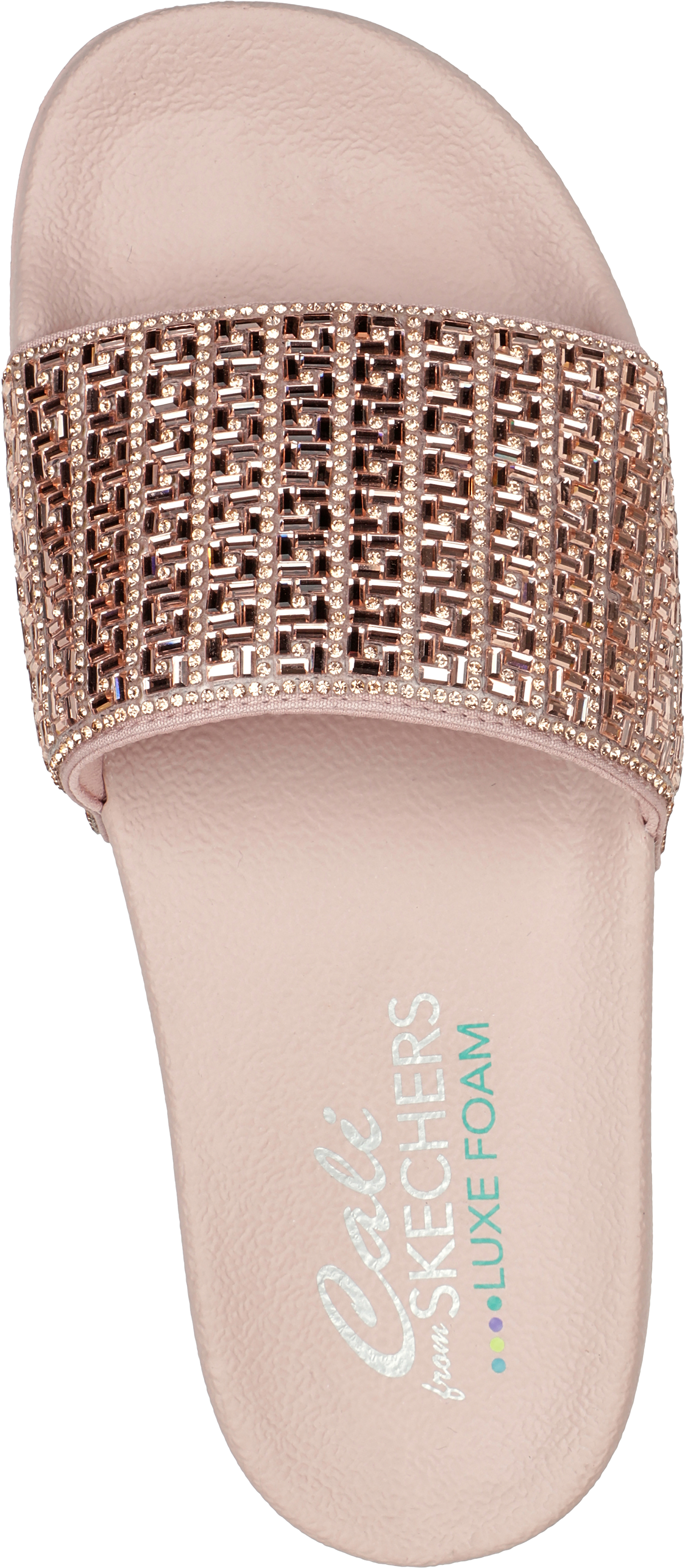 Rose gold skechers flip store flops