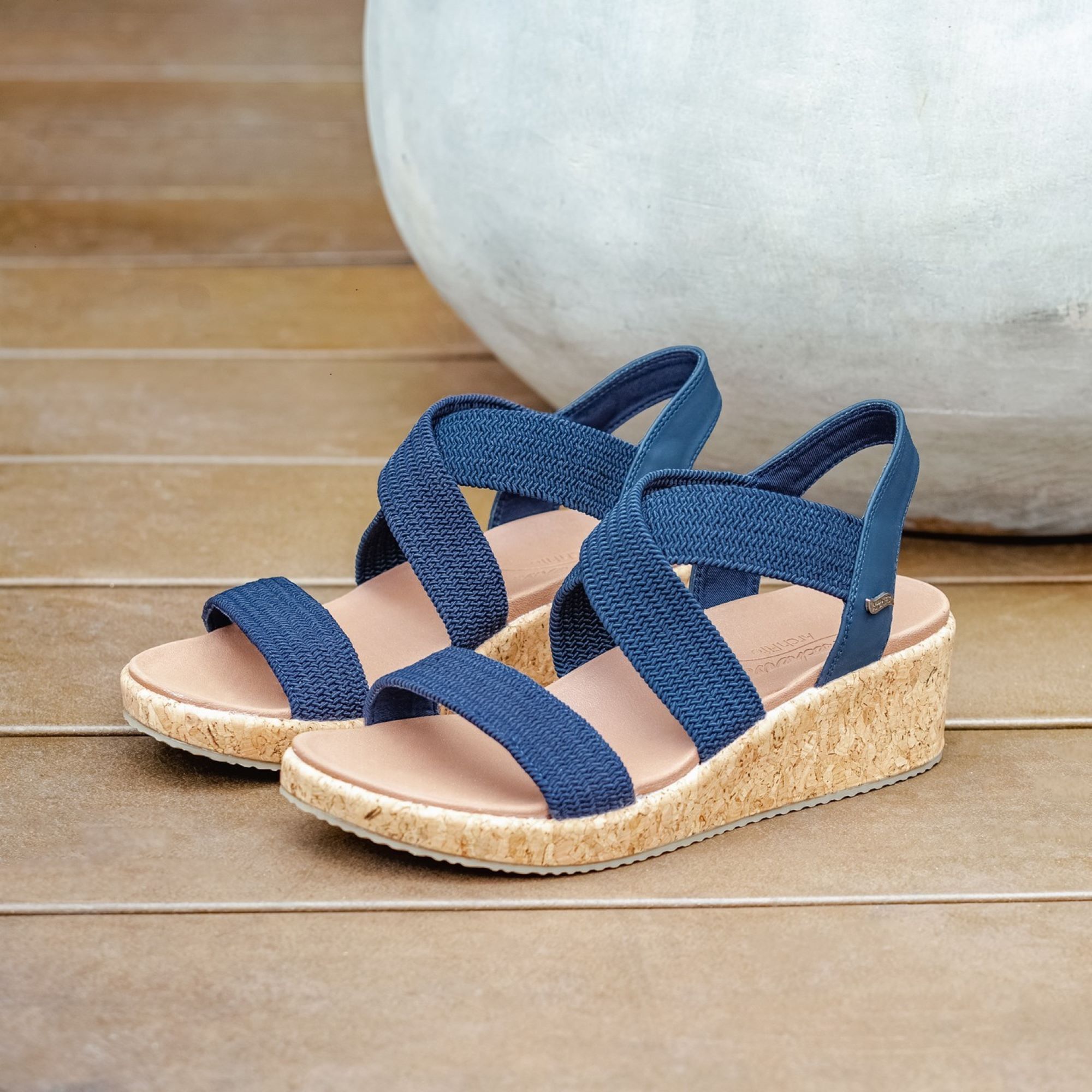 Navy wedge flip outlet flops