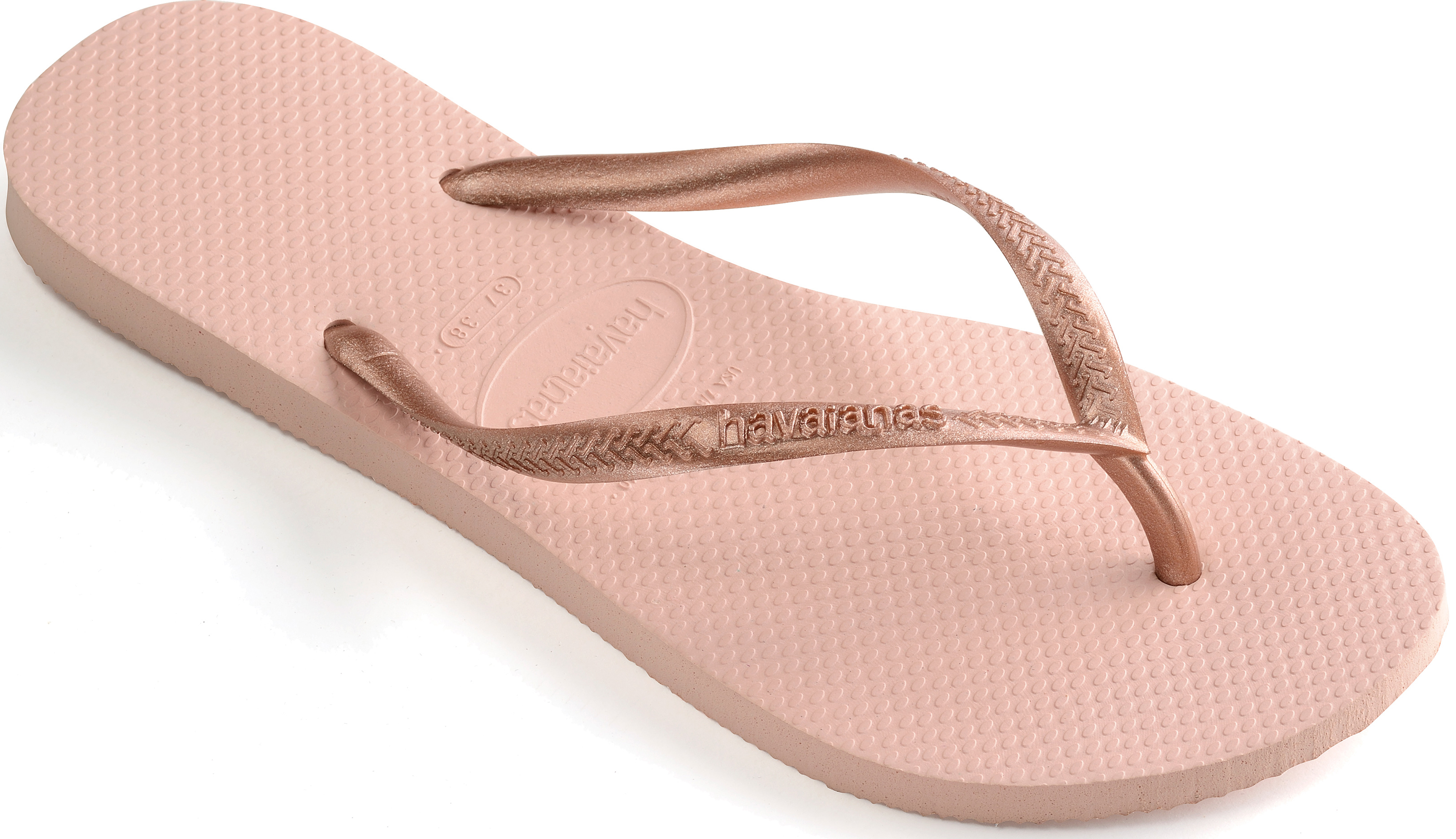 Rose gold havaianas with on sale diamante