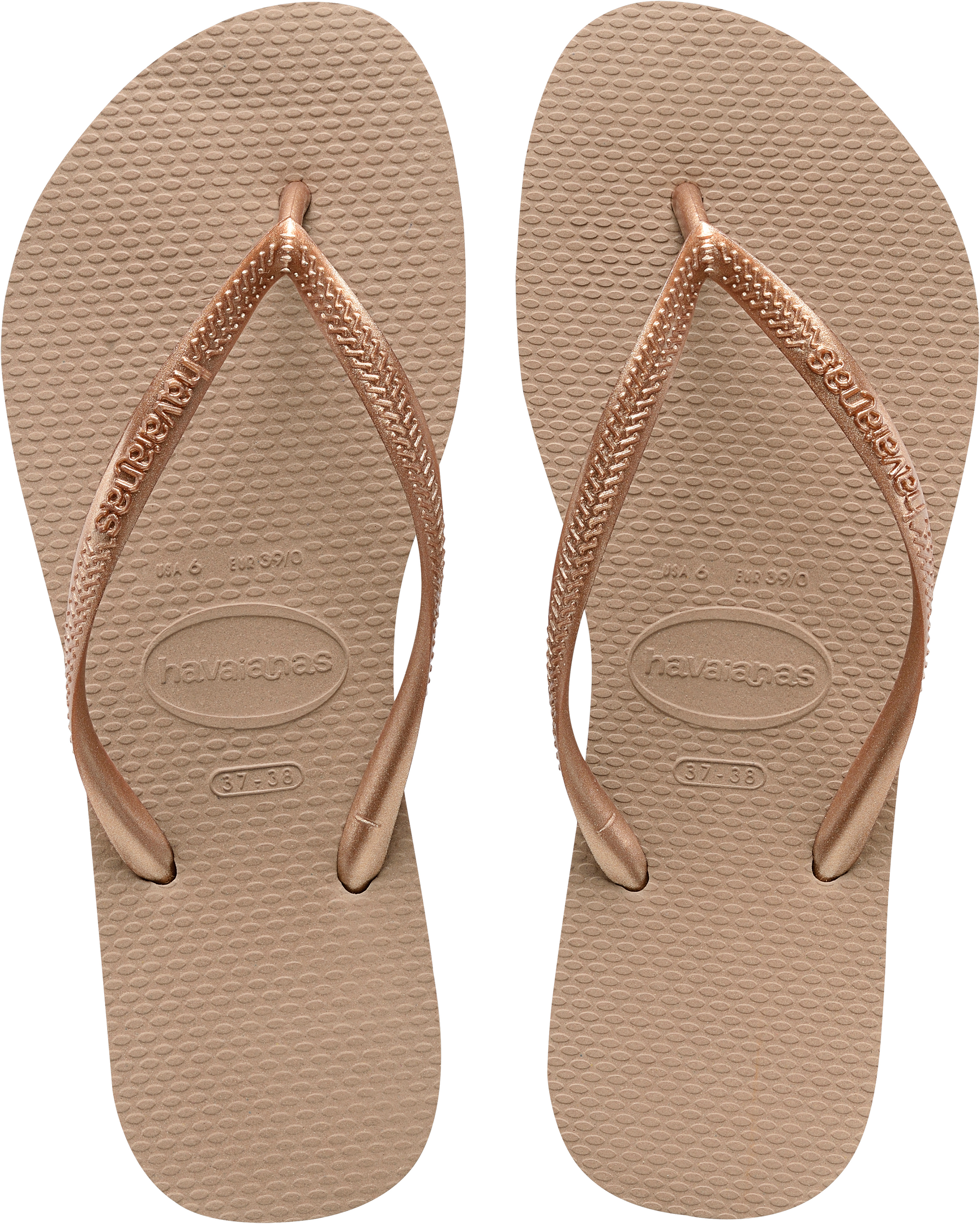 HAVAIANAS NEW! You Metallic Rose Gold flip flops sandals women's nwt size 11