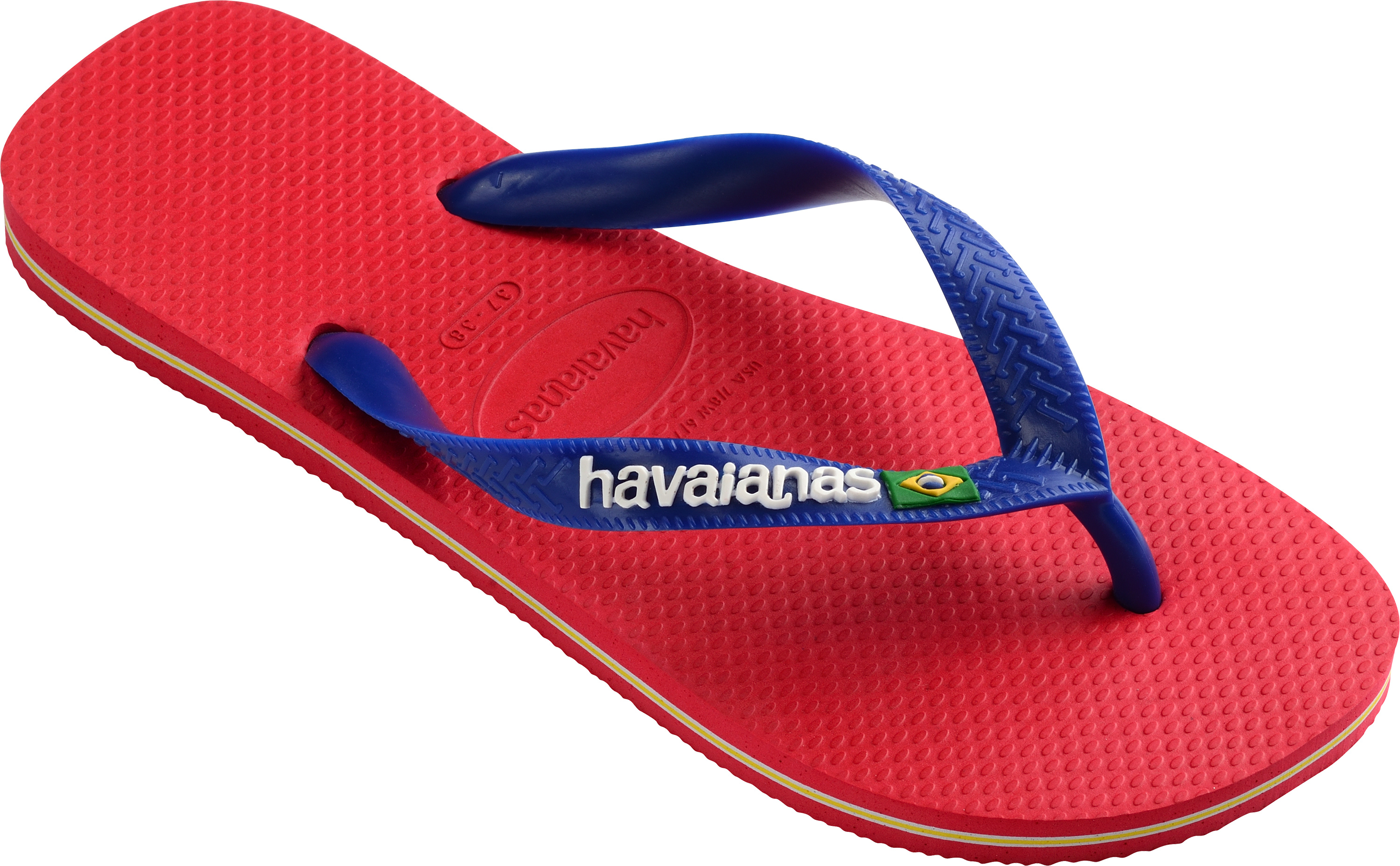 Havaianas Brasil Logo Flip Flops In Red