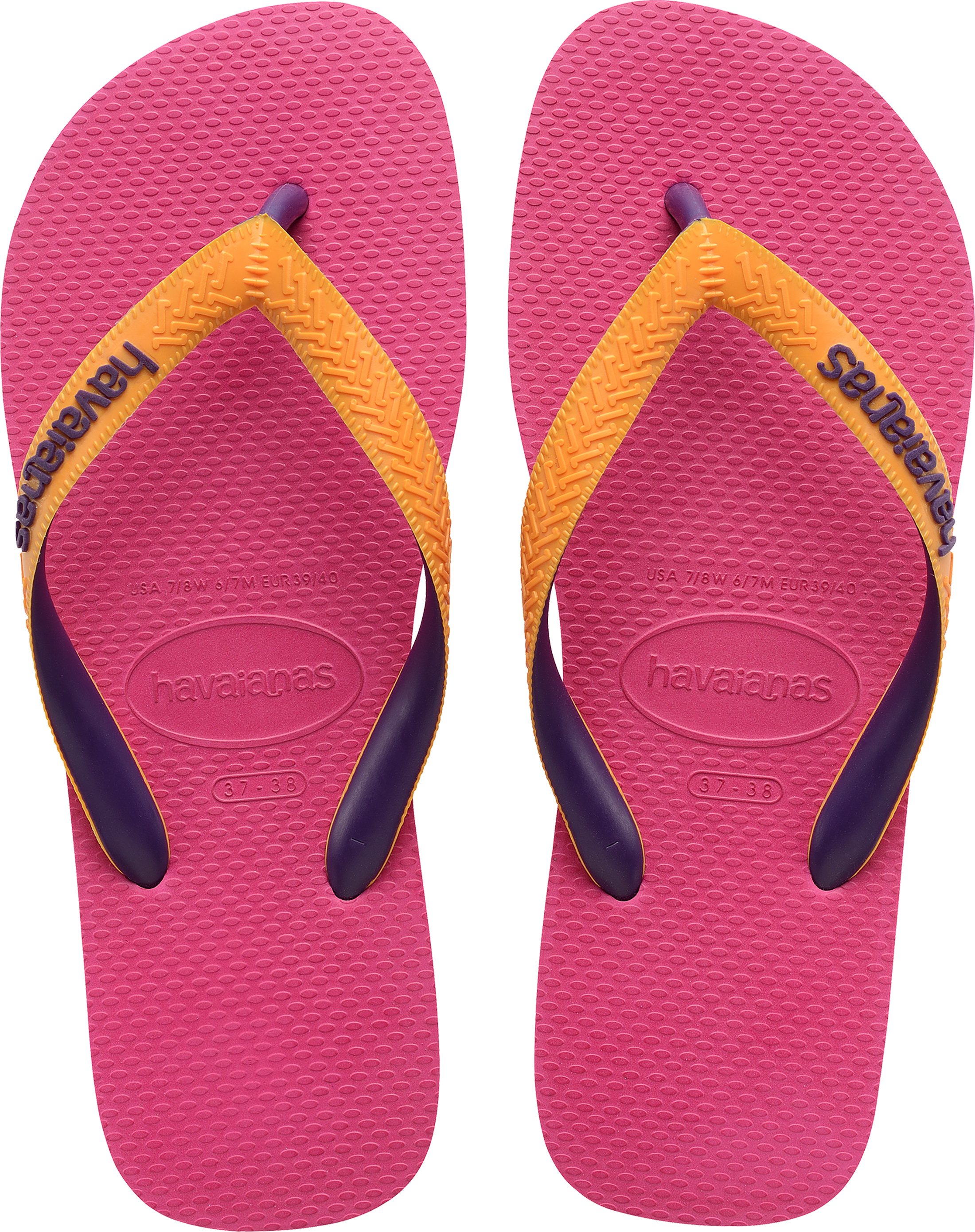 GREY Pink Orange Havaianas - Size 9/10 Womens 39/40 BRASIL 41/42 EUR