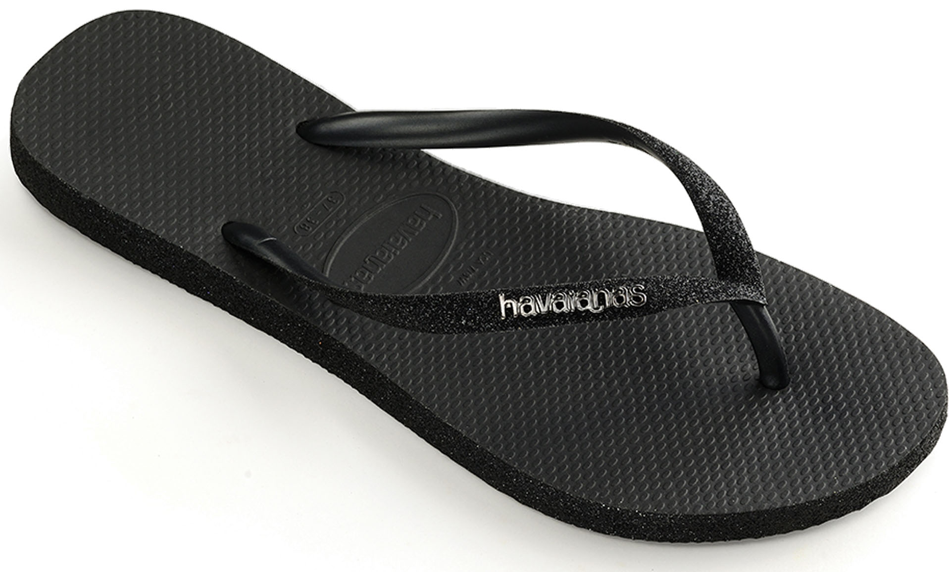 Havaianas Black Slim Sparkle size 5