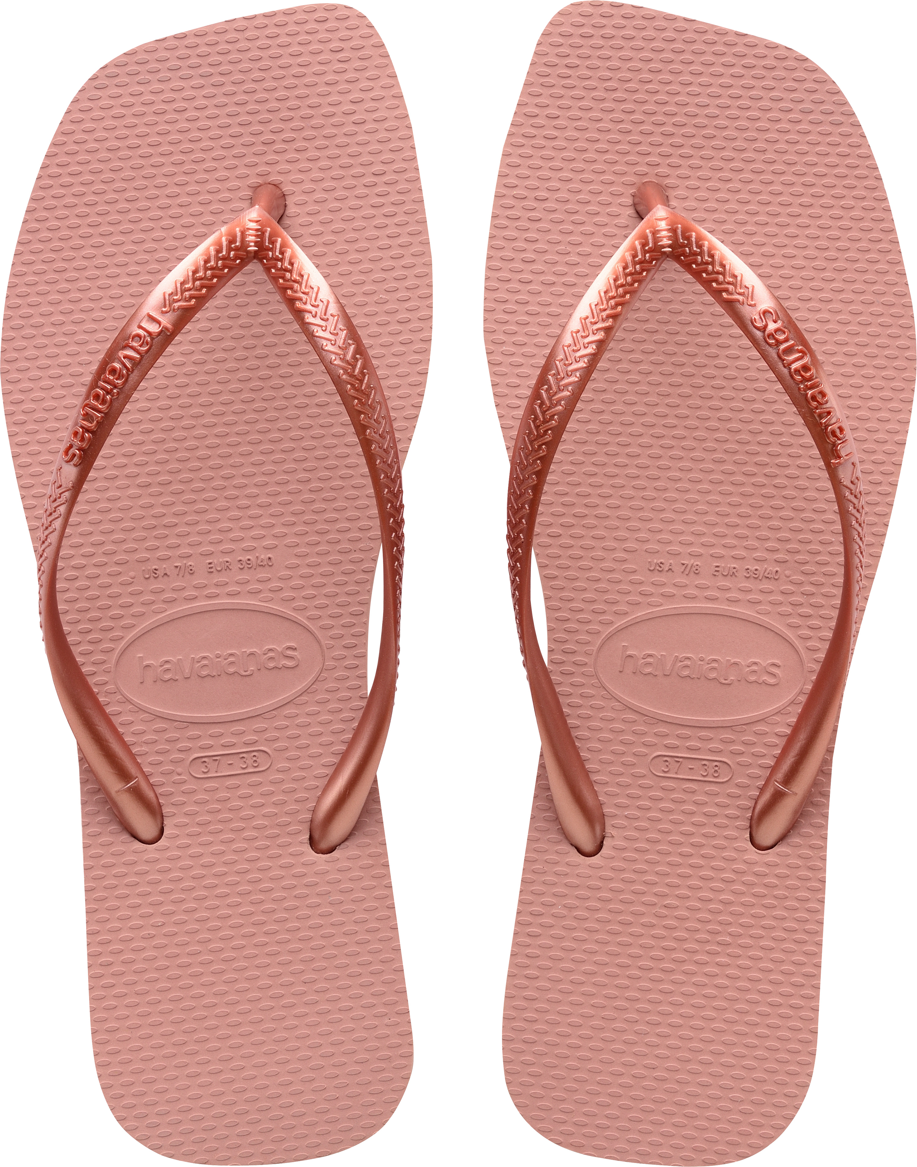 Havaianas slim logo store metallic pink rose